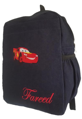 Mcqueen denim bag with name