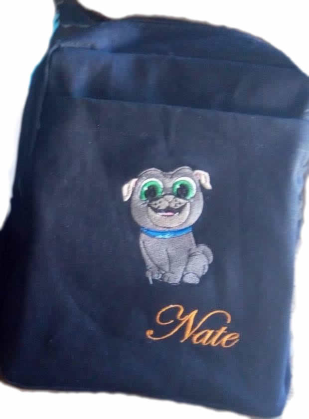 Puppy Dog Denim Bag With Name