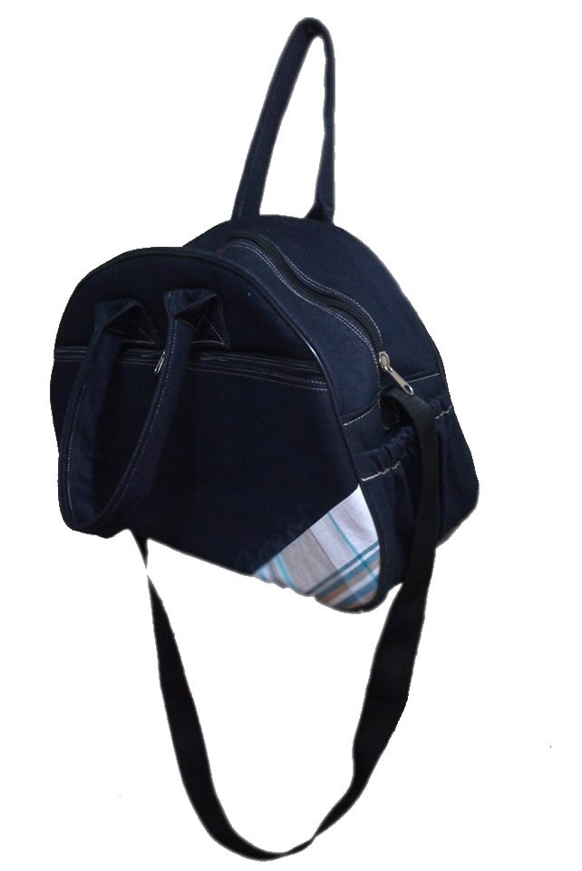 Travel Bag denim with material corner finishing Travel Bag denim with material corner finishing