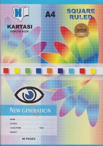Exercise Book Kartasi Brand A4 Squared 96 pages