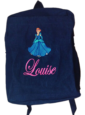 Cinderella denim bag with name print