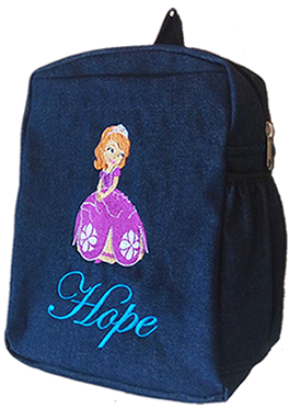 Sophia denim bag with name print