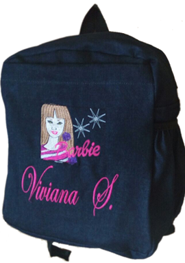 Barbie Denim Bag with name print