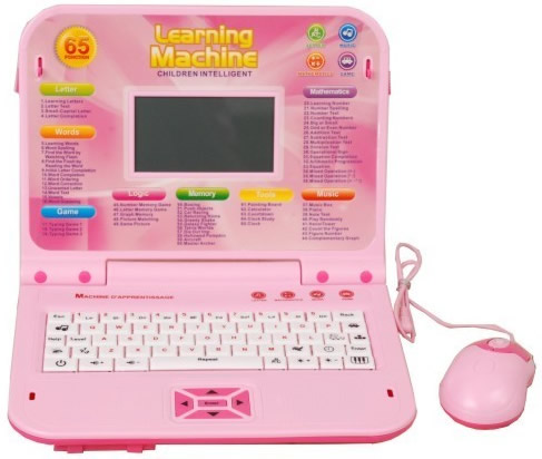 Pink Kids laptop Learning machine