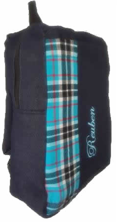 Denim Bag with blue african and name print