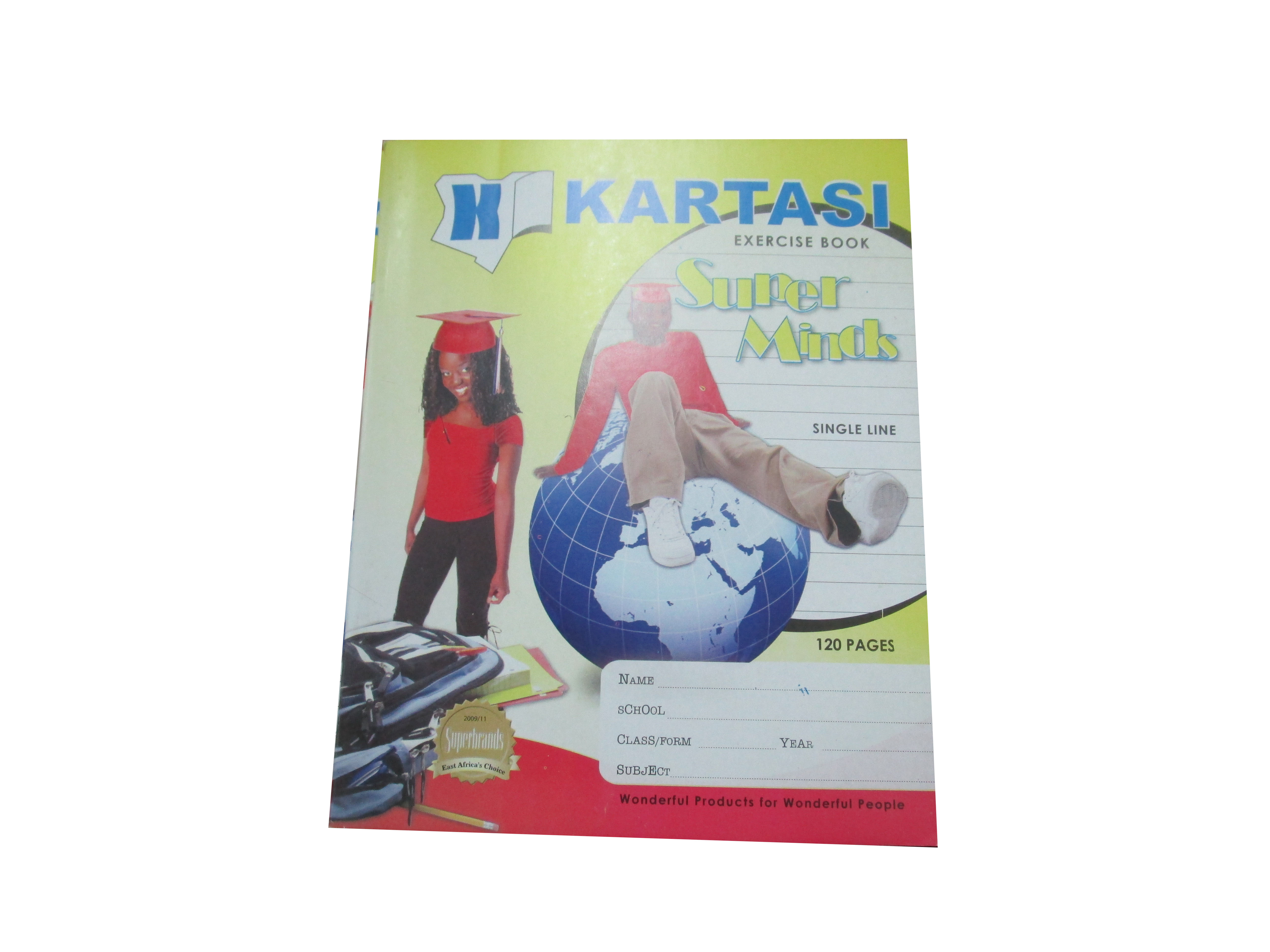 Exercise book A5 half inch ruled 120pages Kartasi