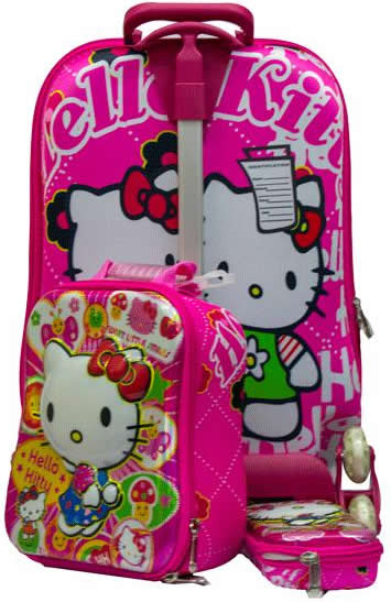 Pink Hello Kitty 3in1 Suitcase Trolley set