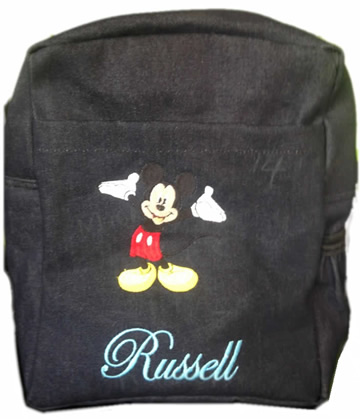 Mickey Mouse Denim Bag With Name