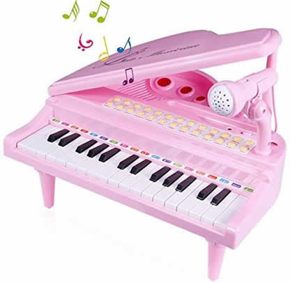 Electronic Piano Toy with microphone pink