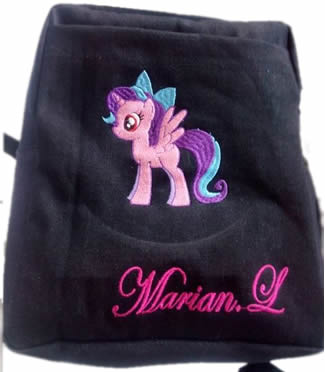 Pony denim bag with name print