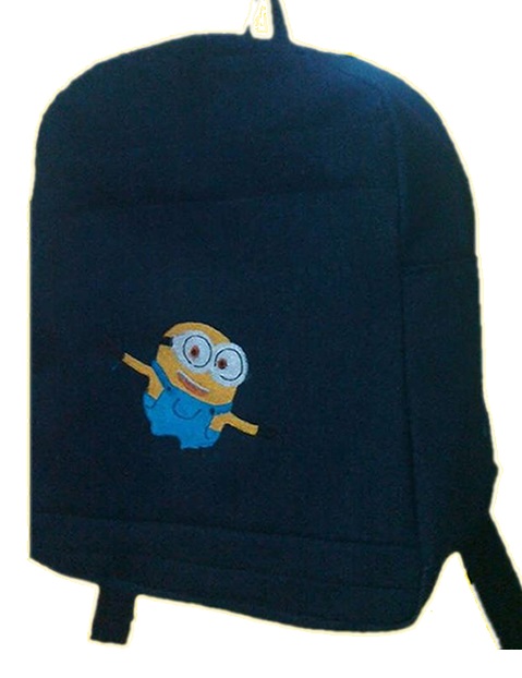 Minion Single Pad School Bag Small Size Denim